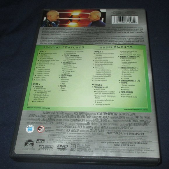 Star Trek: Nemesis (DVD, 2005, 2-Disc Set, Collectors Edition) - Picture 3 of 3